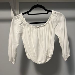 Cropped 3/4 length long sleeve top